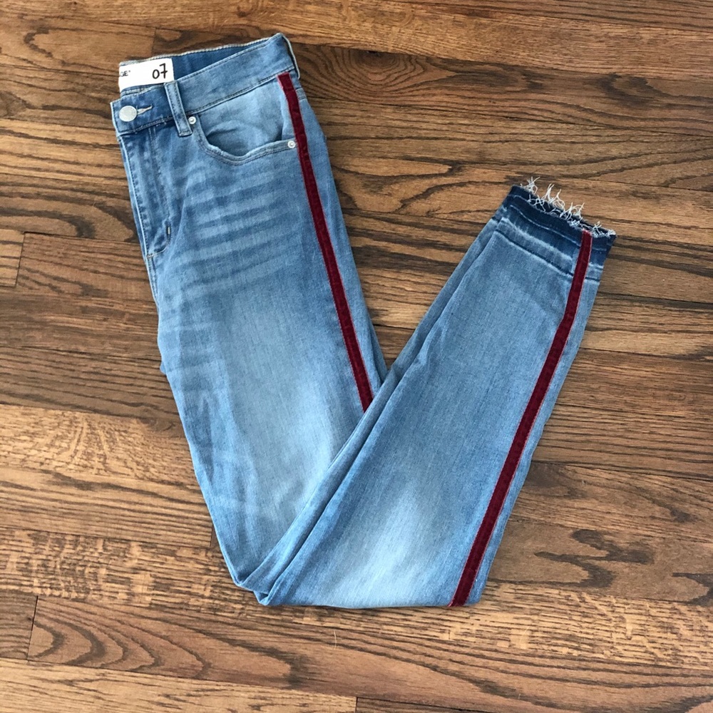 Garage Jeans with Red Velvet Pinstripe